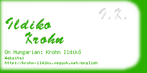 ildiko krohn business card